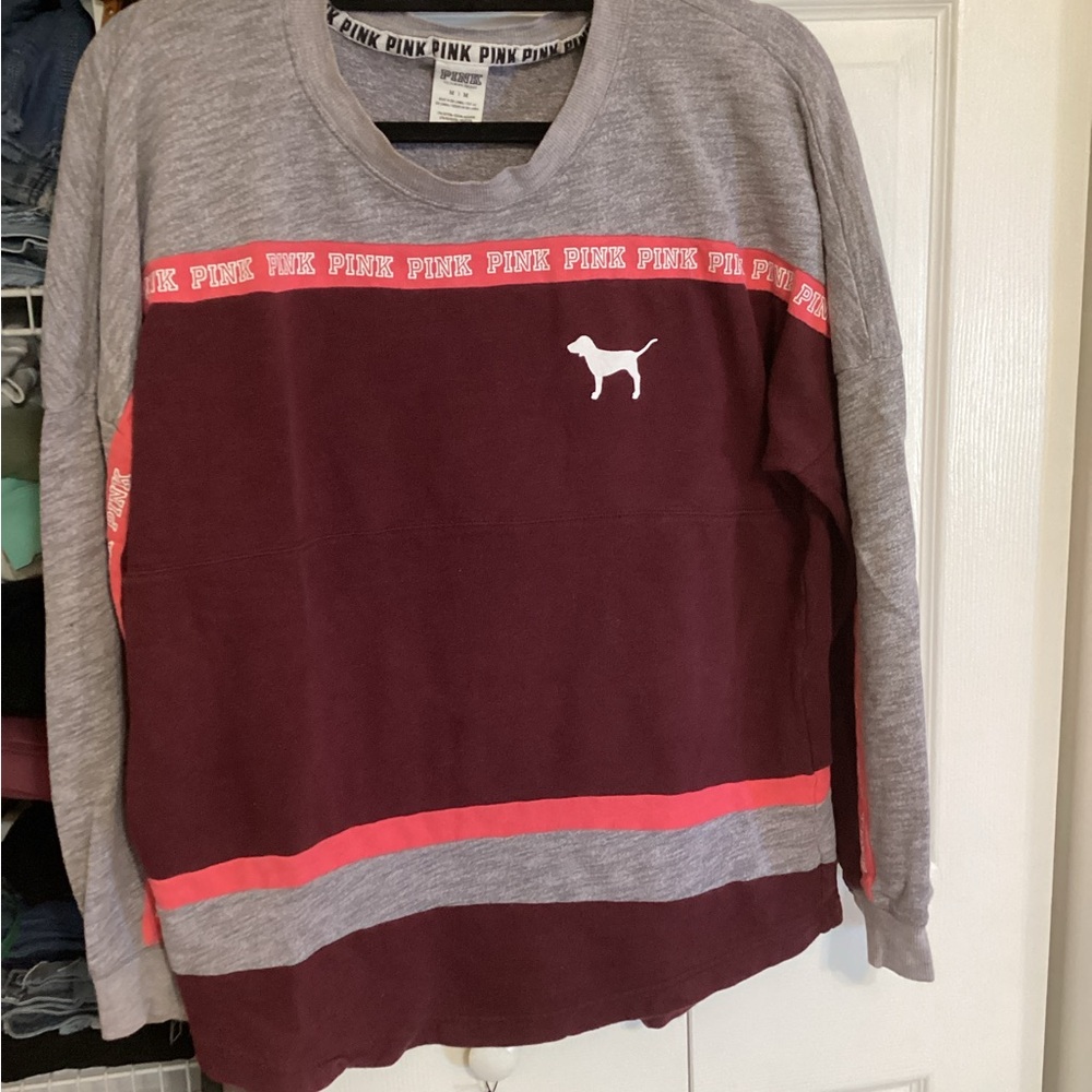 Victoria's Secret PINK Lavender & Black Logo Crewneck